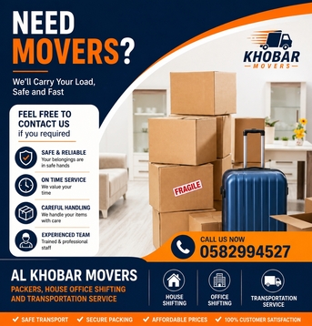 Al Khobar Packers Movers | House Shifting, Villa Relocation Furniture Moving | 0582994527 photo 1
