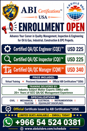 QA/QC Engineer, Inspector & Manager Certification Programs photo 1