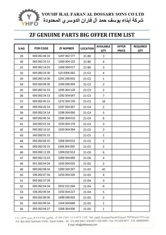 ZF GENUINE PARTS BIG OFFER photo 2