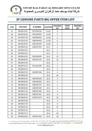 ZF GENUINE PARTS BIG OFFER photo 3