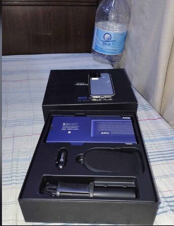 SAR 400,  Harman Kardon / AKG S30 Bluetooth Speaker Set, Wireless Charger, Car Charger, Selfie Stick
