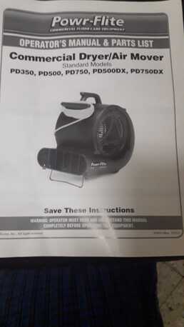 SAR 750,  Dryer / Air Mover (Commercial)