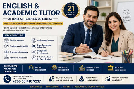 English & Academic Tutor | 21 Years Of Teaching Experience | Homework & Exam Support