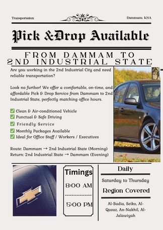 Pick & Drop Service – Dammam To Second Industrial State photo 1