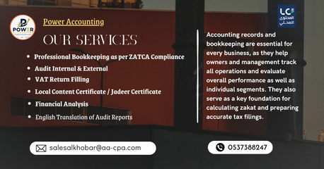 Financial Accounting| Bookkeeping| Zakat & Tax Management| Loal Content Certificate| Audit