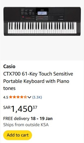 SAR 800,  Casio CT-X700 A New Keyboard photo 3