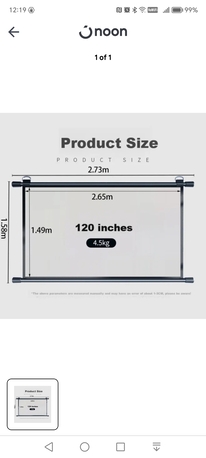 SAR 45,  Projector Screen Roll Up photo 2