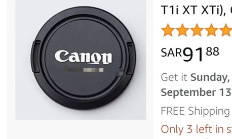SAR 245,  Original Canon Charger, Lens Cover And Eye Piece photo 1