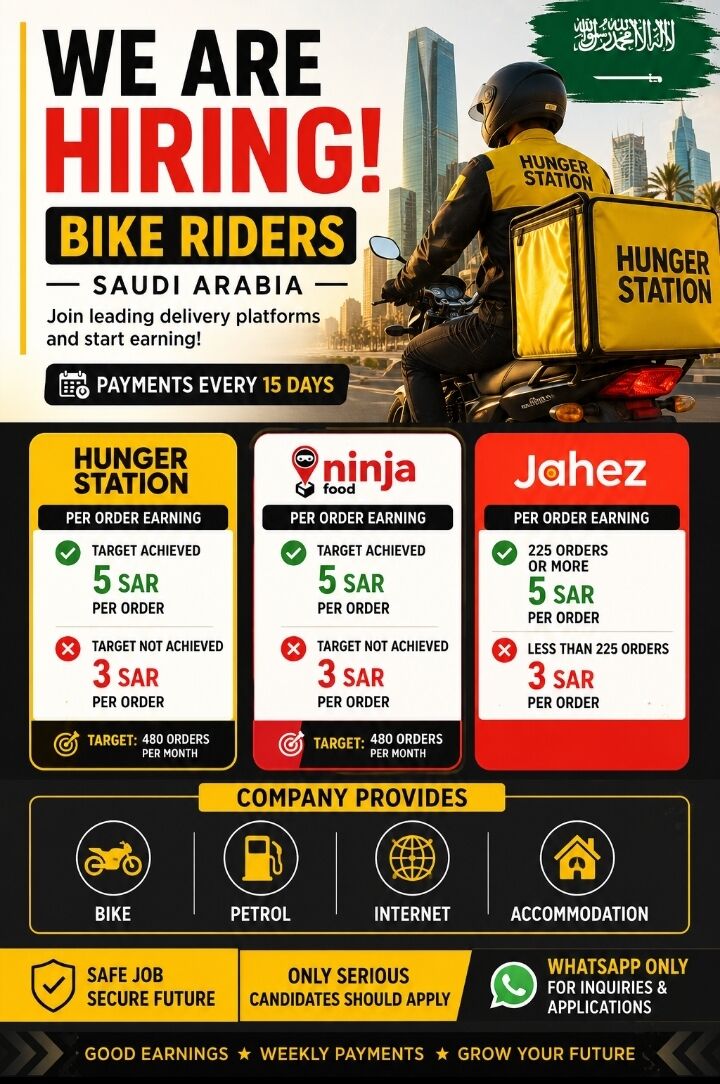 Hiring Bike Rider's For Food Delivery Platforms 🏍