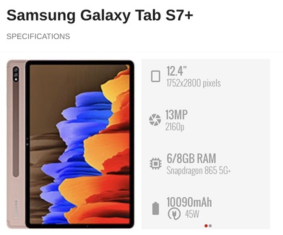 SAR 1650,  Samsung Tab S7 Plus photo 2