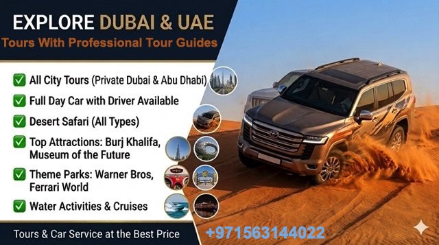 Dubai tours & Car with driver for full day services photo 1