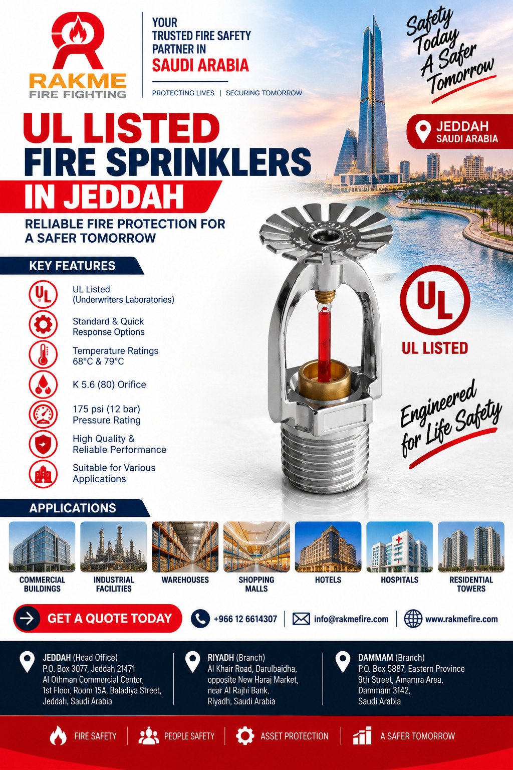 UL Listed Fire Sprinklers in Jeddah photo 1