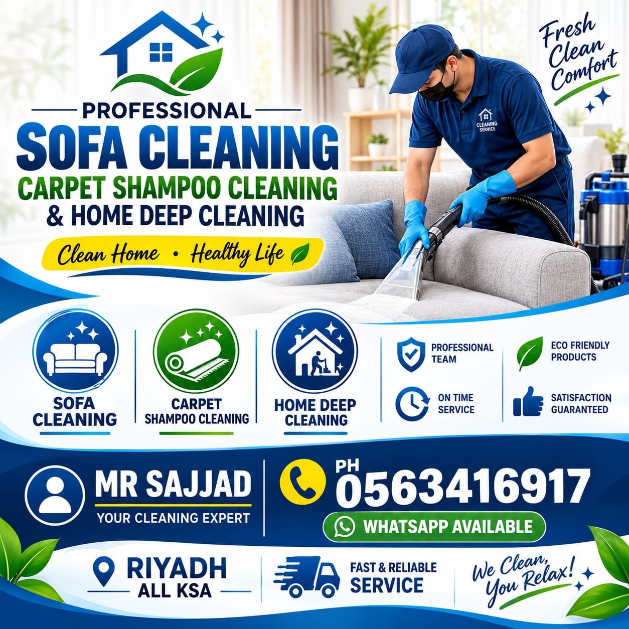 Professional sofa and home cleaning service  0563416917 photo 1