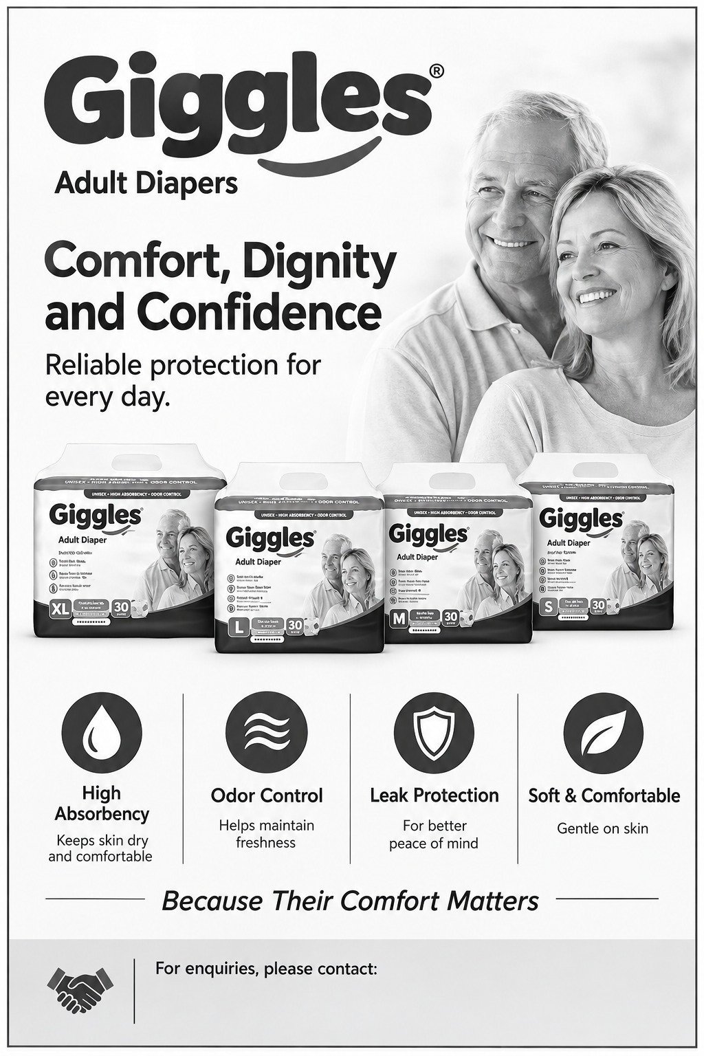 GIGGLES ADULT DIAPERS & PANTS Comfortable & Reliable Incontinence Care photo 2