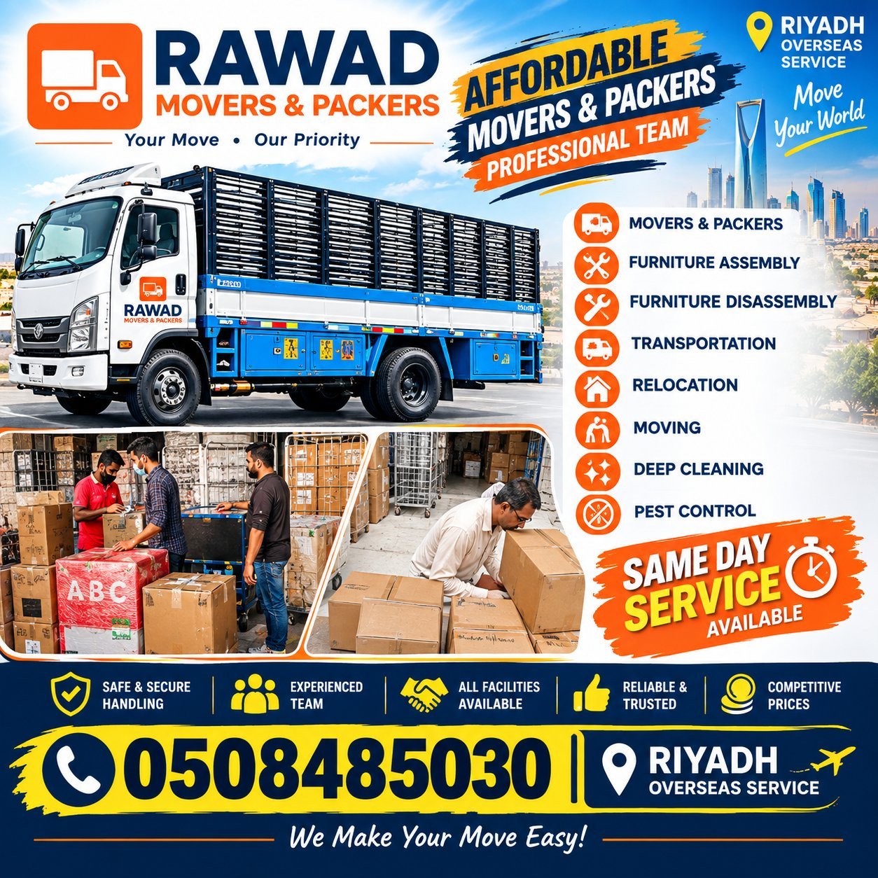 movers packers   20 year experience 0508485030