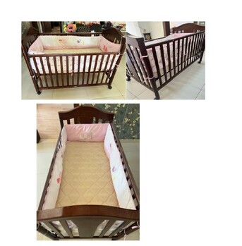 SAR 200,  Juniors Baby Wooden Bed With Wheels + Juniors Baby Mattress +Side Cushion With Baby Pillow photo 1