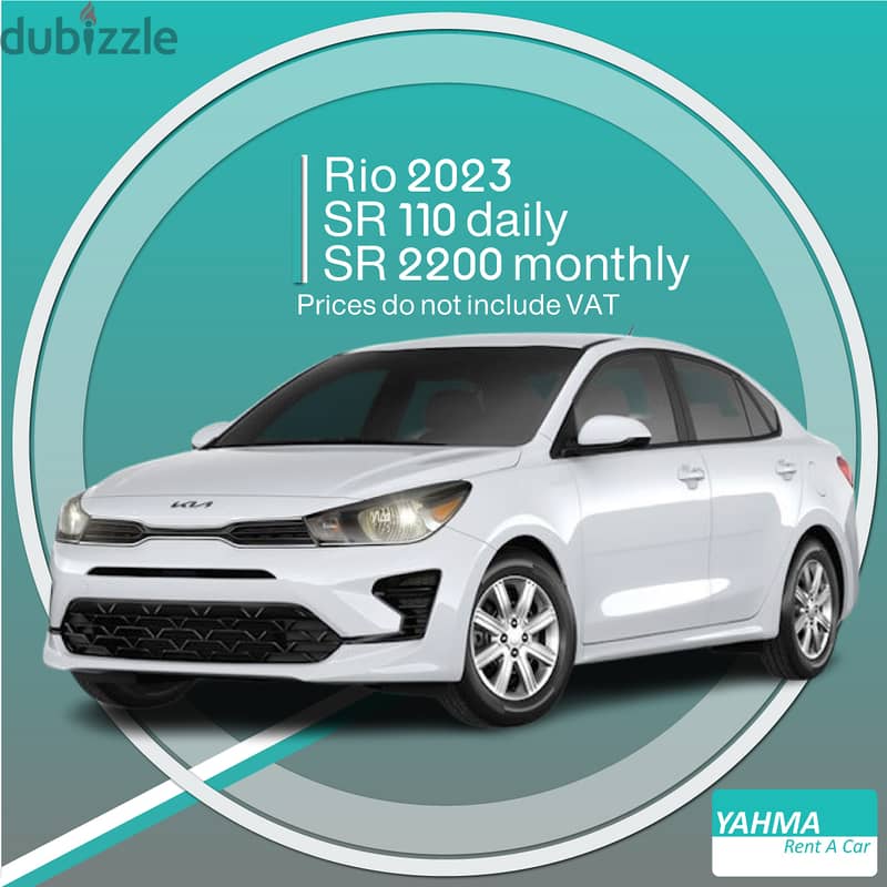 Kia Rio 2023 for rent in Dammam - Free delivery for monthly rental photo 1