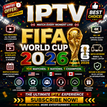 SAR 7,  🏆 FIFA World Cup 2026 IPTV Package ⚽🔥 | Watch All Matches LIVE In HD & 4K