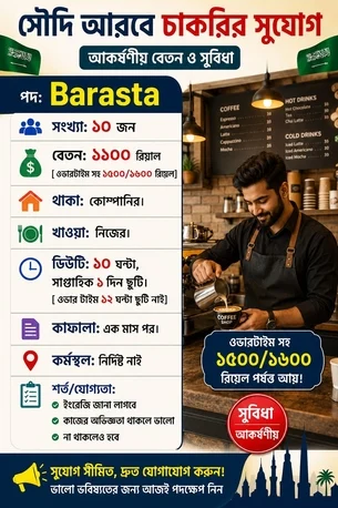BARNISH COFFEE SHOP ☕ বারিস্তা (Barista) নিয়োগ photo 1
