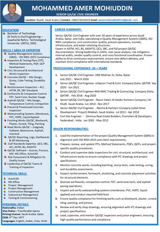 Sr.Civil QA/QC Eng / Sr. Civil Site Eng. Immediate Joining | Transferable Iqama|0573635442 photo 1