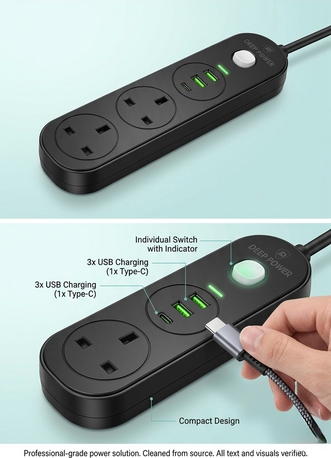 SAR 25,  Power Extension Socket/Cord – High Quality Power Strip photo 2