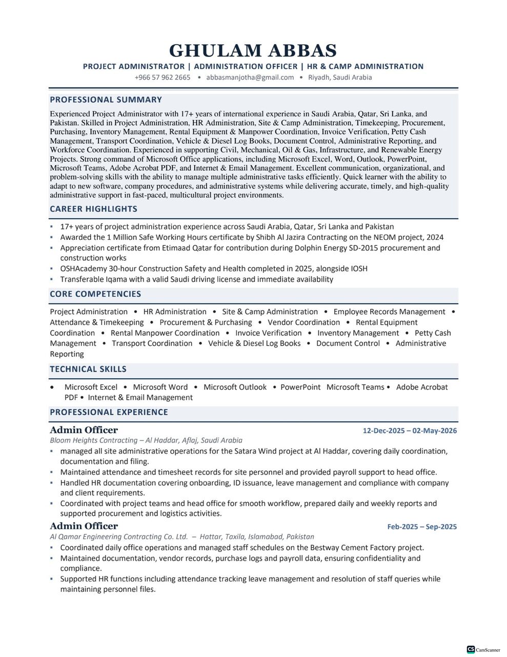 Admin Officer / Project Administrator photo 1
