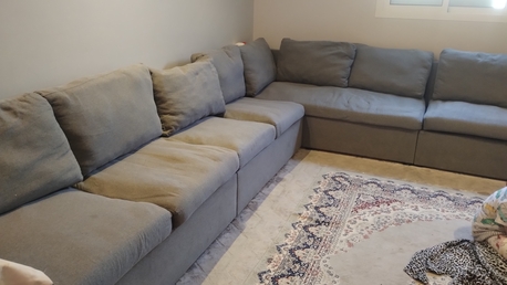 SAR 100,  Large Sectional Sofa + Premium Sofa Cum Bed (Dark Gray photo 1