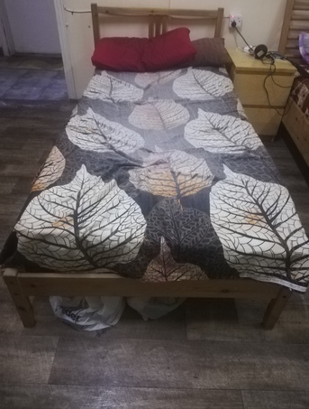SAR 100,  Single Wooden Bed Without Mattress photo 1