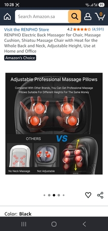 SAR 150,  RENPHO Full Back & Neck Massager Chair Pad photo 1