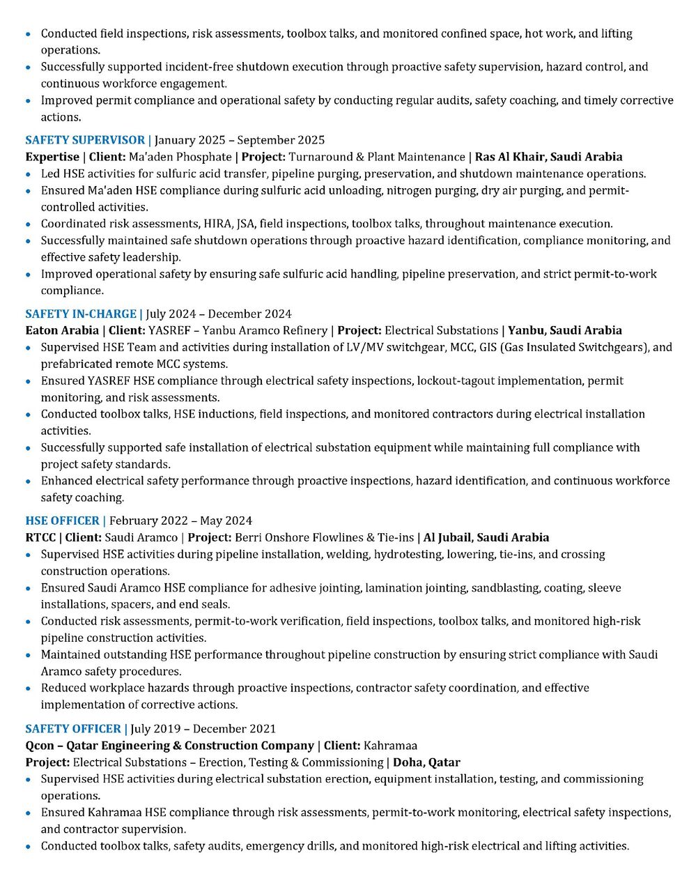 Looking For A Role As An Senior HSE Officer Or Supervisor. photo 2