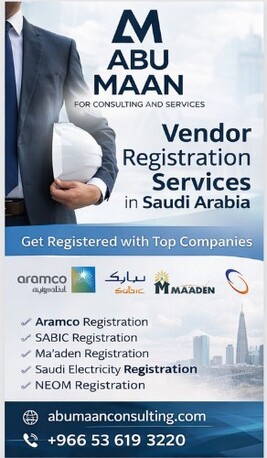 Aramco, SABIC, Maaden & NEOM Vendor Registration Services photo 3