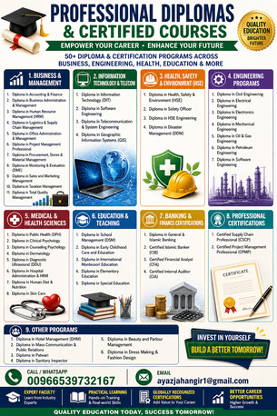 Professional Diplomas & Certified Across Multiple Fields, Join Us photo 1
