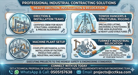 ERECTION & INSTALLATION TEAM TOWER Hanger►MACHINE PLANT►Industrial Relocation►0505157638.' photo 1