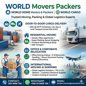 WORLD Movers Packers➡️Door To Door CARGO DELIVERY➡️With 20-40 FT Containers➡️ 0599988706.. photo 1