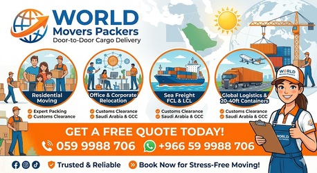 WORLD Movers Packers➡️Door To Door CARGO DELIVERY➡️With 20-40 FT Containers➡️ 0599988706.' photo 1