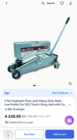 SAR 200,  3-Ton Hydraulic Car Jack photo 1