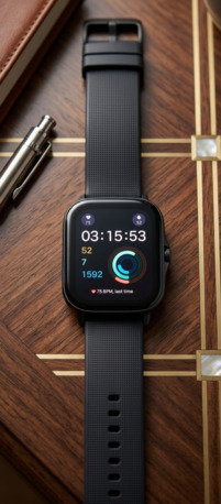 SAR 499,  AMAZFIT GTS2 SMART WATCH BLACK COLOR FREE 3 STRAPS WHITE, ORANGE, YELLOW AND BLACKYELLOW,