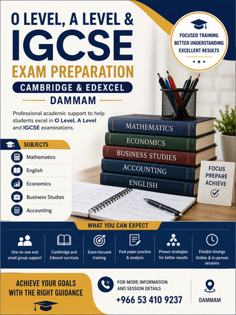 Accounting, Business & Economics Tutor In Jeddah | O/A Levels, IGCSE & American Curriculum