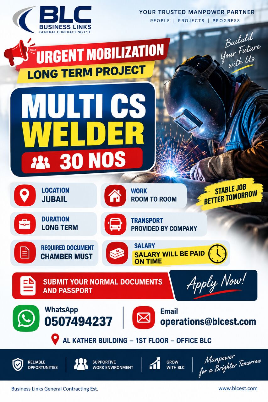 MULTI CS WELDER-🔥 URGENT – LONG TERM photo 1
