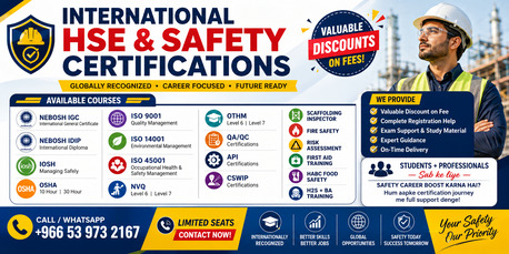 All International HSE & Safety Certifications *  Valuable Discounts photo 1