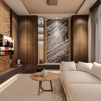 Interior Design Services And Works #mediawall #majlis #living #dining #bedroom #modern photo 2